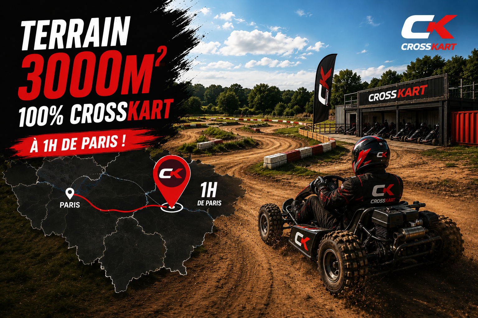 Un terrain de 3000 m² pour s&rsquo;amuser avec un CrossKart à seulement une heure de Paris